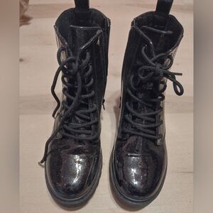 Girls Back Glitter Lace-Up Ankle Boots